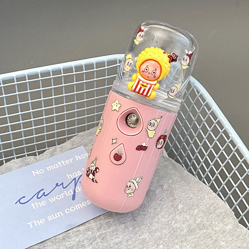 Könnyen hordozható nano hidratáló spray, karikatúra-szerű csillag alakú, arcápolásra, feltölthető mini hűvös permetező párásító.