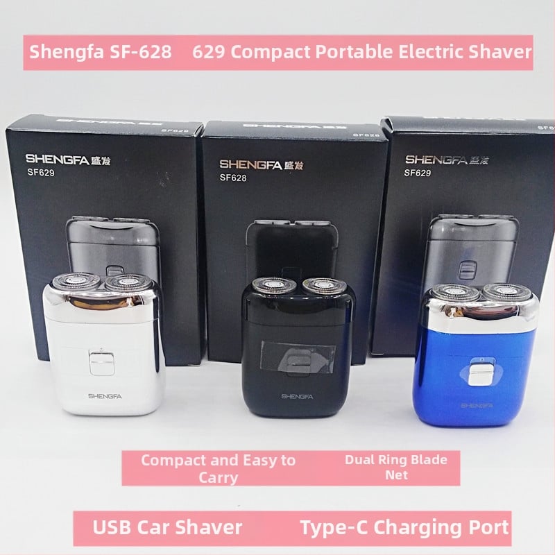 Shengfa SF628/SF629 роторна самобръсначка с две глави, компактна, Type-C