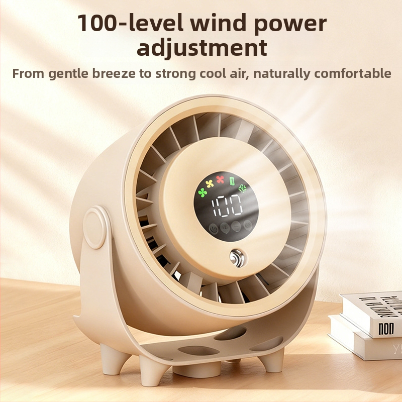 Zvlhčovací stolový ventilátor s rozprašovačom a bezkefkovým motorom s USB nabíjaním, kompaktný elektrický ventilátor, model 2026