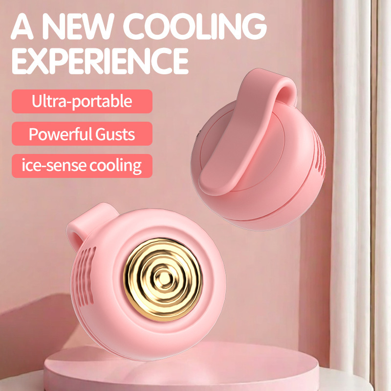 Lopó nélküli hordozható mini ventilátor, kompakt méret, erőteljes légáramlat, kézi turbó ventilátor, övön viselhető kültéri használatra