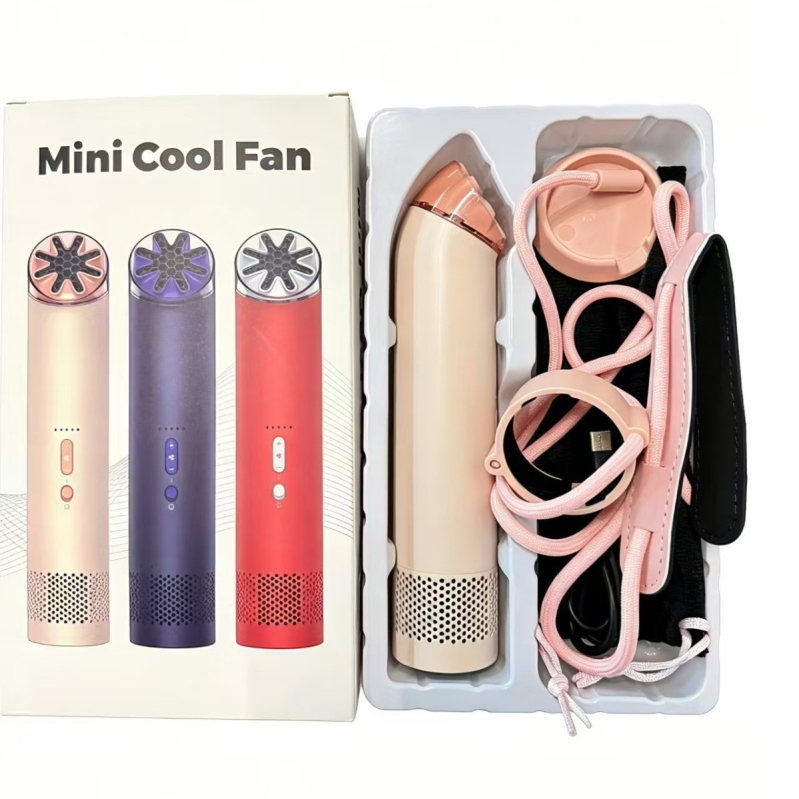 Kézben tartható lapatlen mini ventilátor nyakpánttal, hordozható, erős légáramlás, hosszú üzemidő