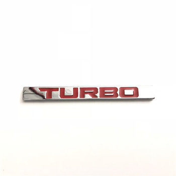 Civic Turbo hátsó logó matrica – cink ötvözet jel, méret 11,5×1,2 cm