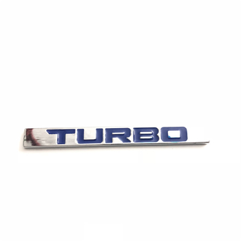 Civic Turbo hátsó logó matrica – cink ötvözet jel, méret 11,5×1,2 cm