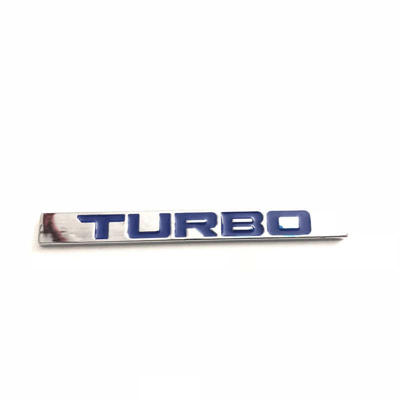 Civic Turbo hátsó logó matrica – cink ötvözet jel, méret 11,5×1,2 cm