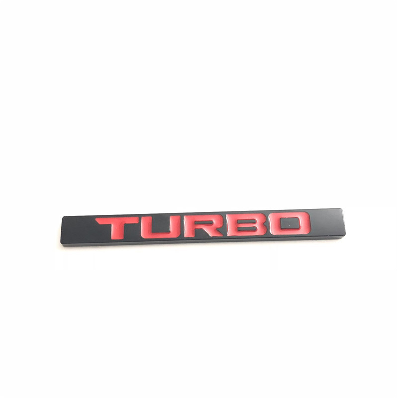 Civic Turbo hátsó logó matrica – cink ötvözet jel, méret 11,5×1,2 cm