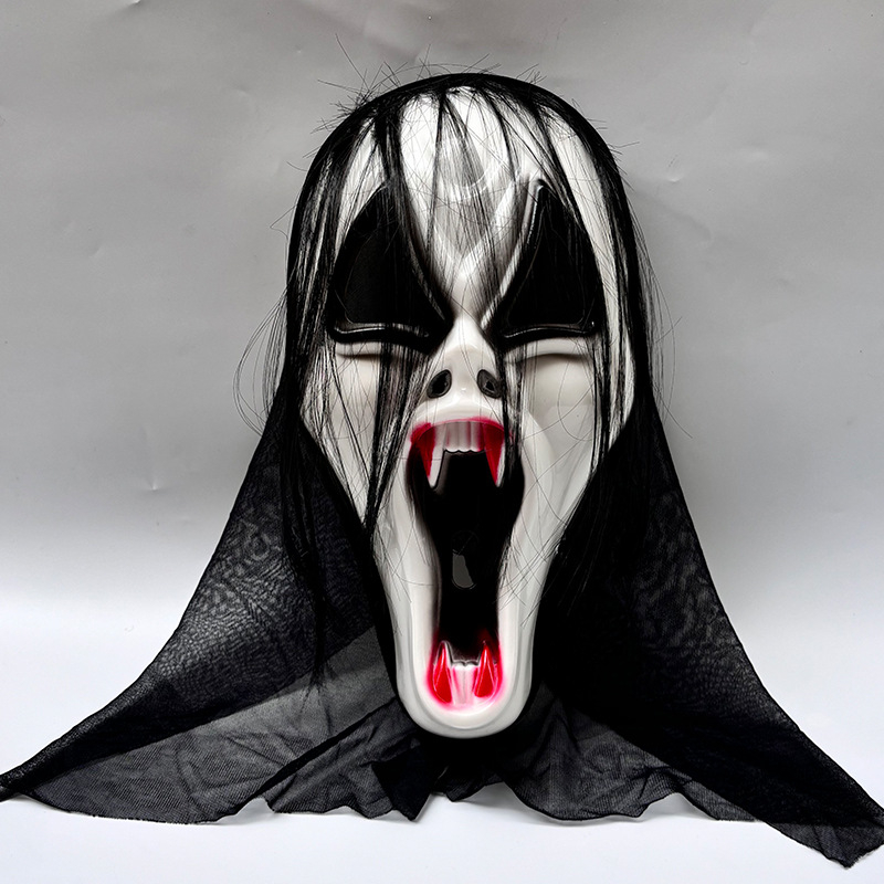 Halloween rémisztő sikító maszk jelmez kellék