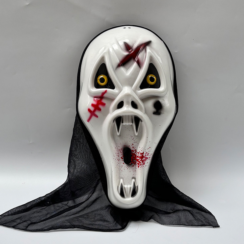 Halloween rémisztő sikító maszk jelmez kellék