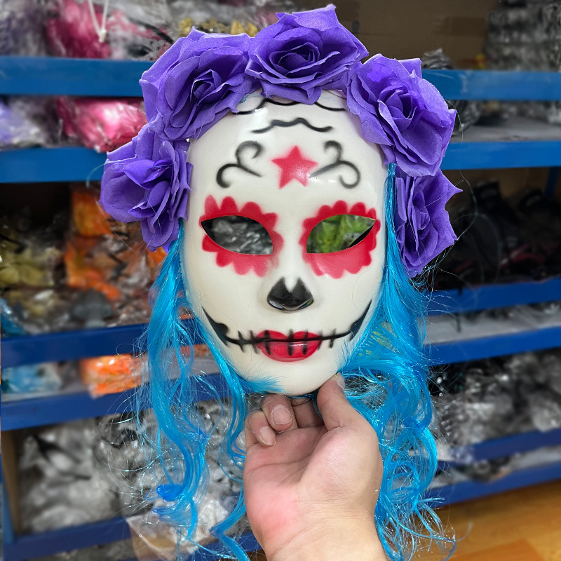 Halloween-i horror maszk, élőholt ihletésű cosplay kellék, műanyag maszk DIY sminkhez