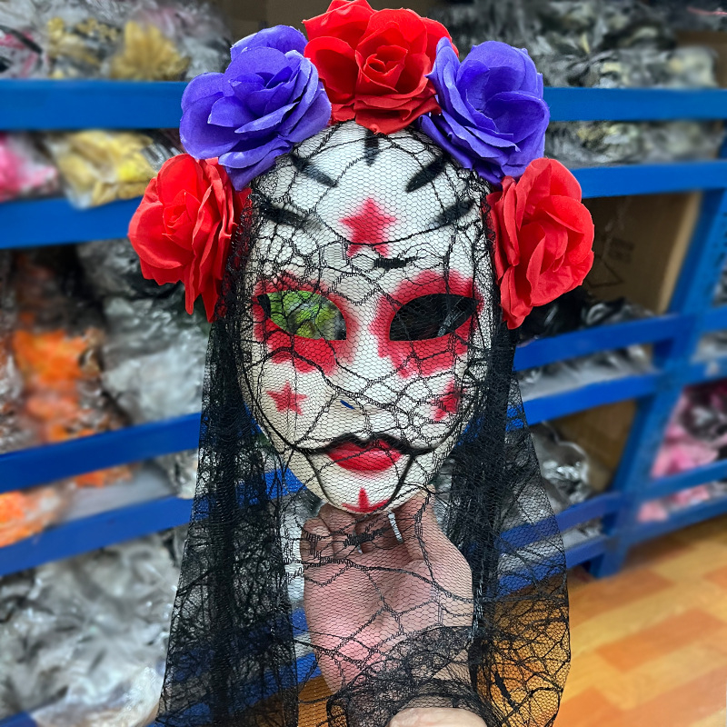 Halloween-i horror maszk, élőholt ihletésű cosplay kellék, műanyag maszk DIY sminkhez
