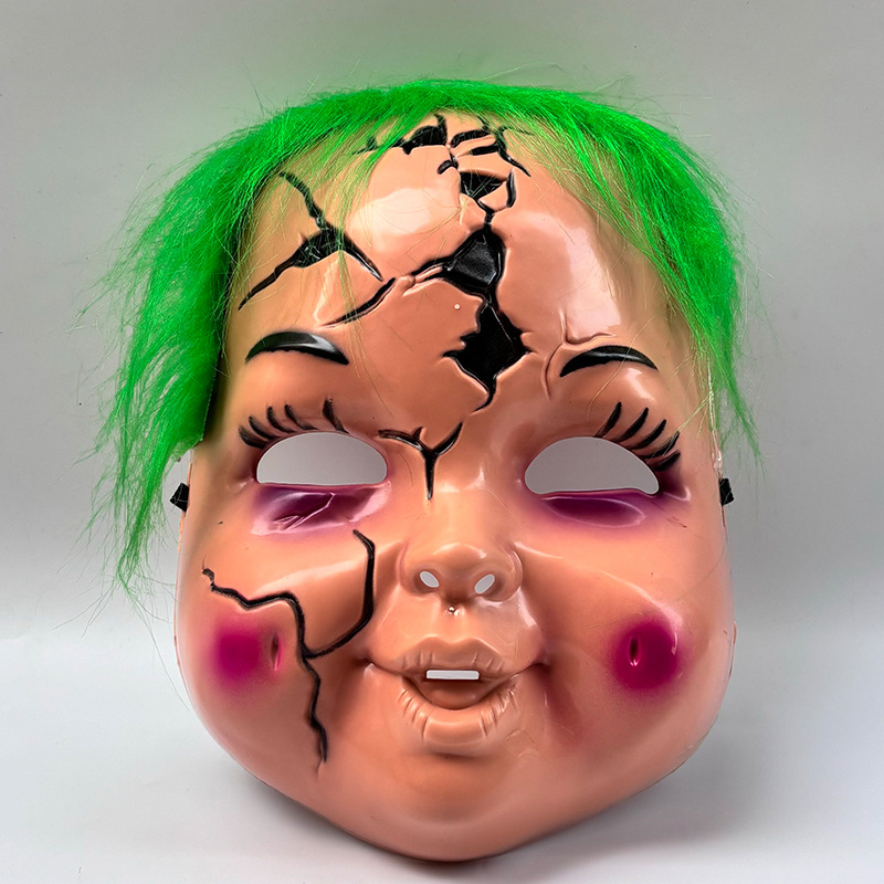 Halloweenska hororová maska – strašidelná a zábavná žartová maska na cosplay, maškarný večierok, strašidelný dom, NPC rekvizity