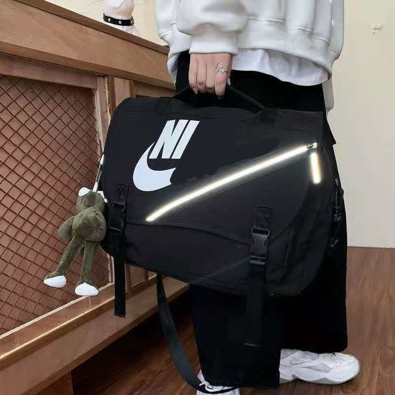 Geantă NK fashion pentru bărbați și femei, cu curea peste umăr, bandă reflectorizantă, 20–35L, țesătură Oxford