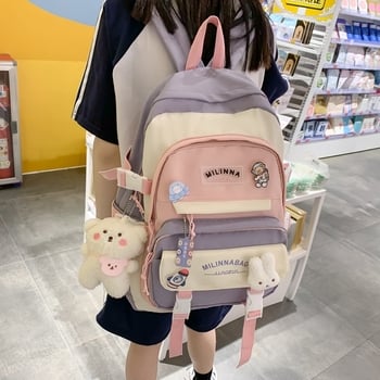 Rucsac din nailon pentru femei, stil ins și inspirație coreeană, geantă minimalistă pentru laptop, 20–35L, modă stradală