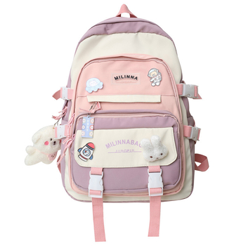 Rucsac din nailon pentru femei, stil ins și inspirație coreeană, geantă minimalistă pentru laptop, 20–35L, modă stradală