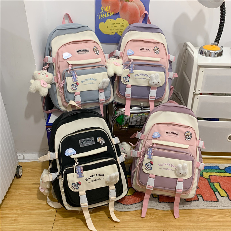Rucsac din nailon pentru femei, stil ins și inspirație coreeană, geantă minimalistă pentru laptop, 20–35L, modă stradală