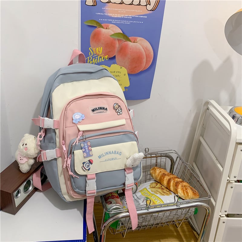 Rucsac din nailon pentru femei, stil ins și inspirație coreeană, geantă minimalistă pentru laptop, 20–35L, modă stradală