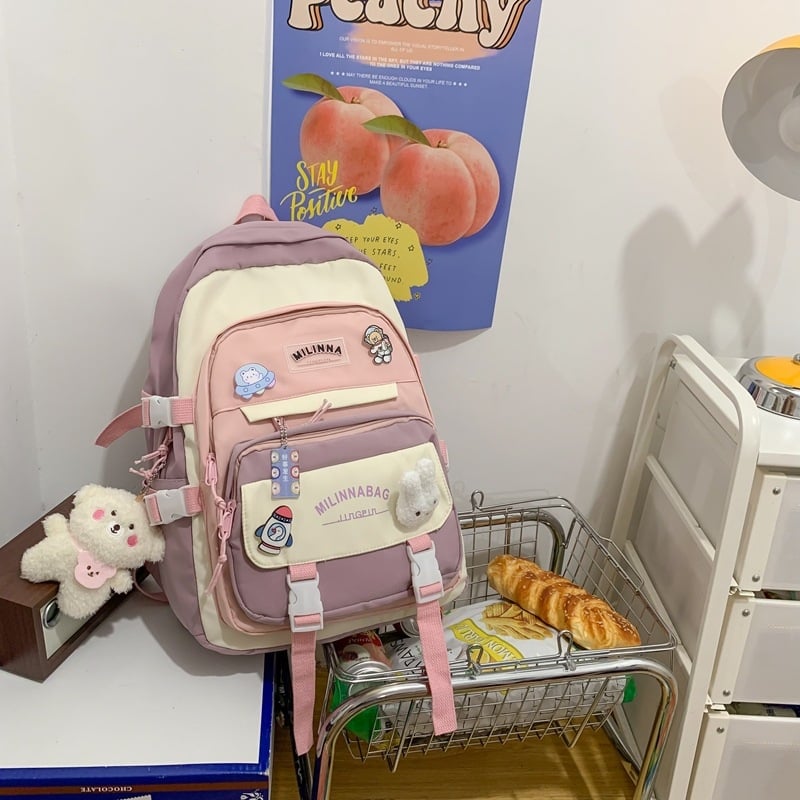 Rucsac din nailon pentru femei, stil ins și inspirație coreeană, geantă minimalistă pentru laptop, 20–35L, modă stradală
