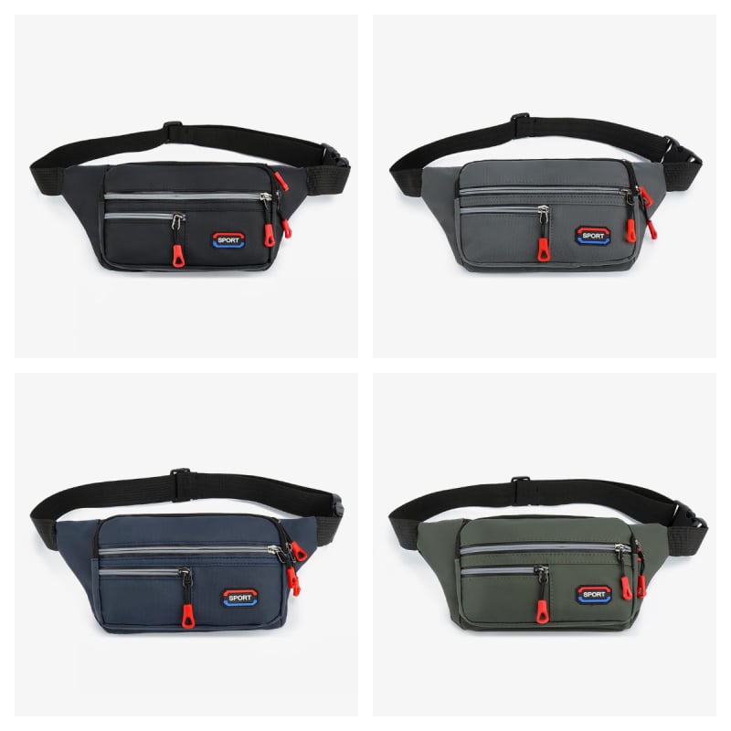 Geantă de talie pentru bărbați, multifuncțională, stil urban minimalist, crossbody pentru drumeții în aer liber