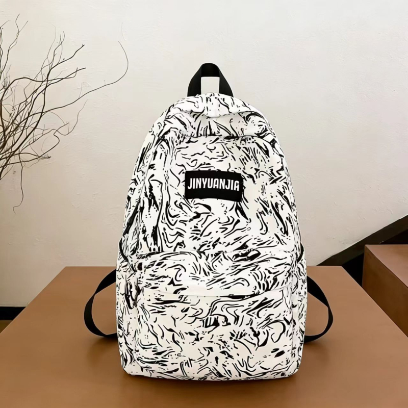 Koreai stílusú graffiti nyomtatású hátizsák, nagy kapacitású, uniszex utazáshoz