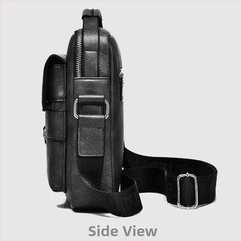 Geantă de umăr pentru bărbați din PU, poșetă crossbody, stil business casual, vertical