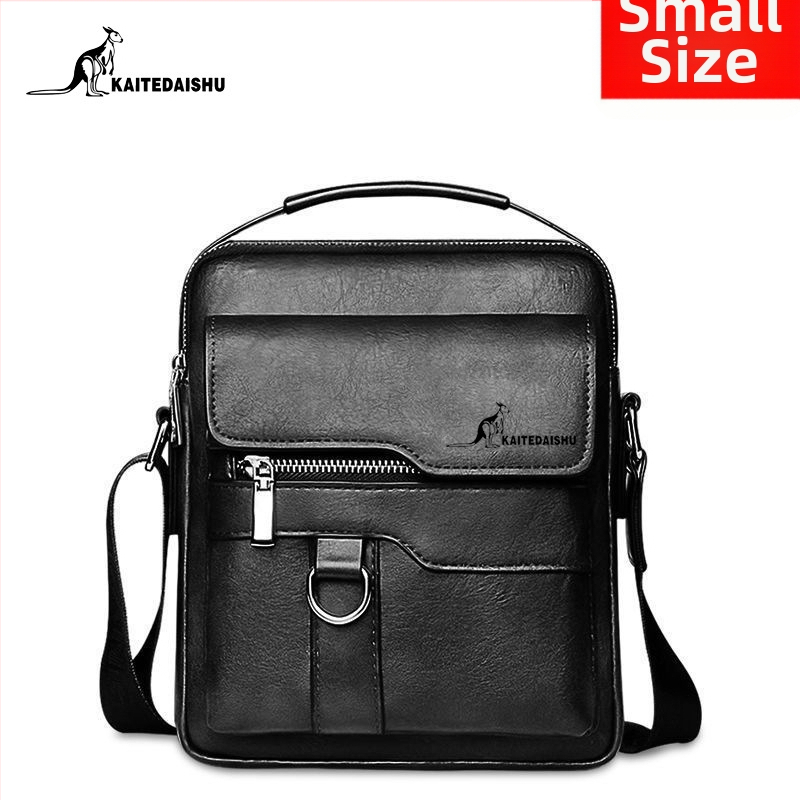 Geantă de umăr pentru bărbați din PU, poșetă crossbody, stil business casual, vertical