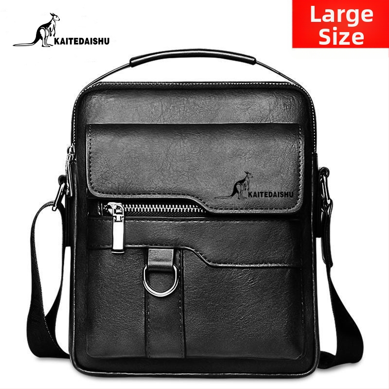 Geantă de umăr pentru bărbați din PU, poșetă crossbody, stil business casual, vertical