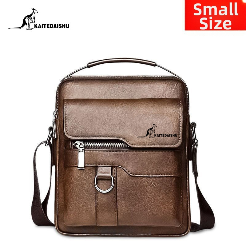 Geantă de umăr pentru bărbați din PU, poșetă crossbody, stil business casual, vertical