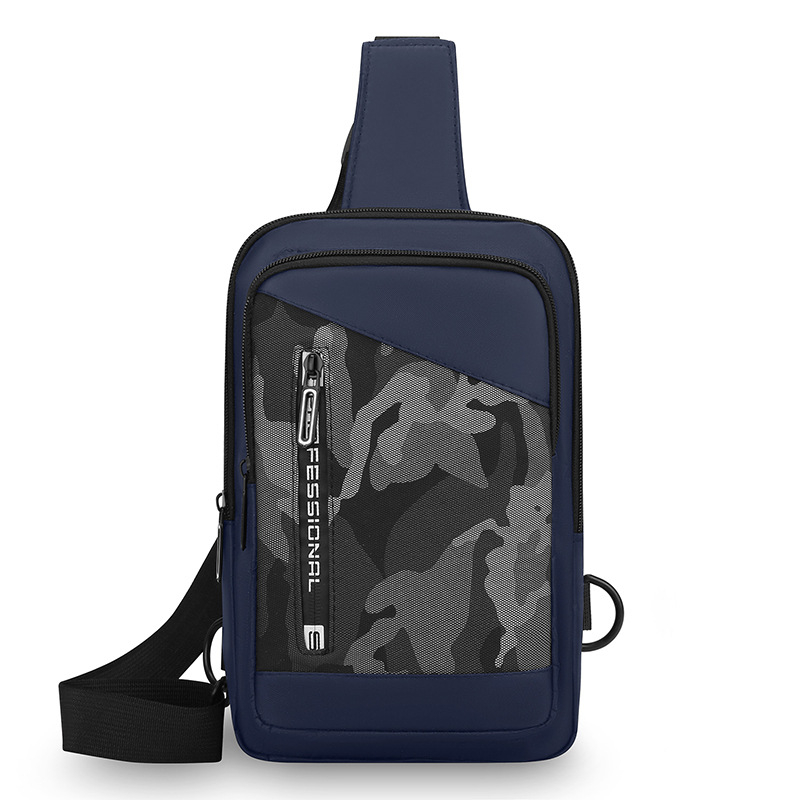 Geantă pentru piept bărbați, camuflaj, din nylon, geantă de umăr casual pentru outdoor, cu compartiment pentru laptop de 8 inch