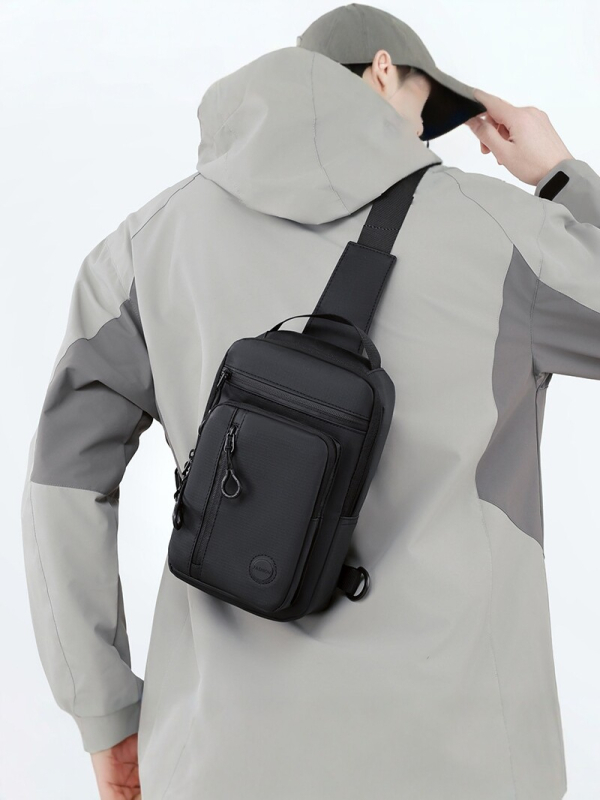 Geantă crossbody pentru bărbați din nylon, multifuncțională, ușoară, cu capacitate mare, pentru utilizare outdoor casual