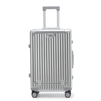Valiză cu cadru din aluminiu, TSA încuietoare, 20/26/28 inch, port USB, suport pentru telefon, suport pentru ceașcă, roți universale, căptușeală din poliester, stil de călătorie de recreere