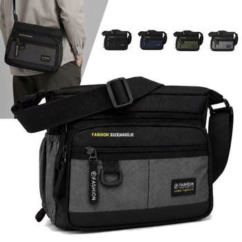 Nagy kapacitású férfi válltáska, vízálló és kopásálló, több zsebbel, üzleti és hétköznapi crossbody.