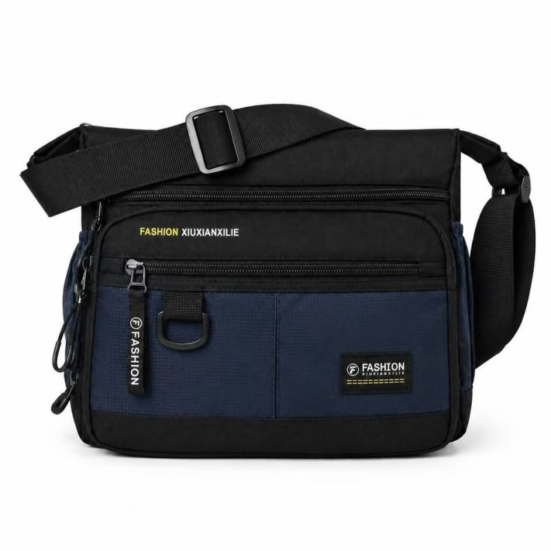 Nagy kapacitású férfi válltáska, vízálló és kopásálló, több zsebbel, üzleti és hétköznapi crossbody.