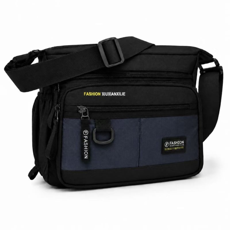 Nagy kapacitású férfi válltáska, vízálló és kopásálló, több zsebbel, üzleti és hétköznapi crossbody.