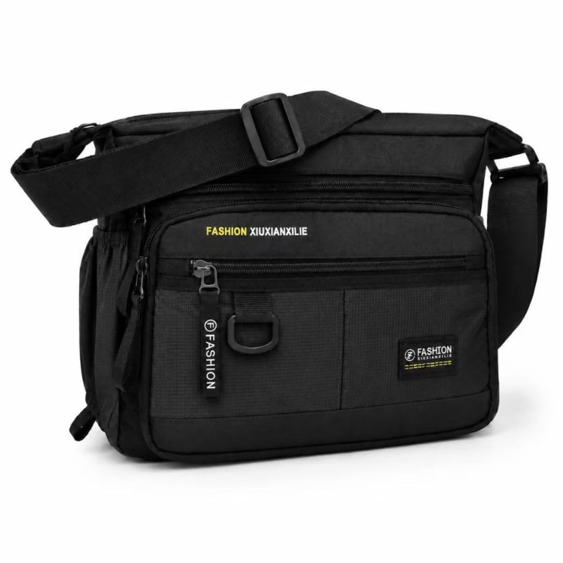 Nagy kapacitású férfi válltáska, vízálló és kopásálló, több zsebbel, üzleti és hétköznapi crossbody.