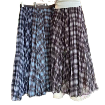 Retro jellegű hálószövetes szoknya kockás mintával 206, magas derék, plusz méret, A-vonalú, midi hosszúságú, nőknek