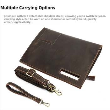 Geantă clutch vintage pentru bărbați din piele Crazy Horse, piele de vită de primă calitate, geantă crossbody pentru afaceri