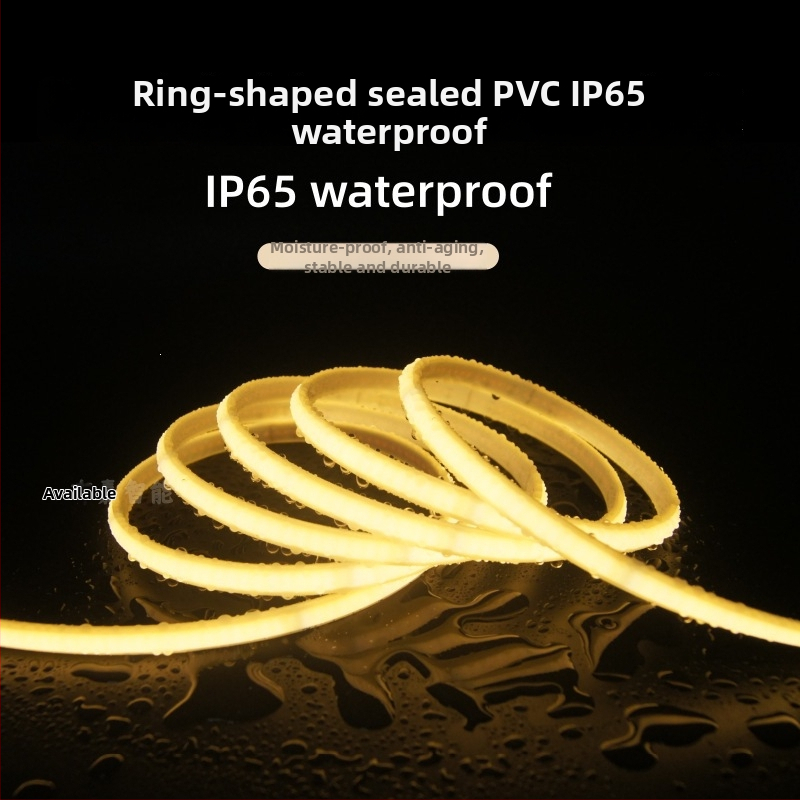 COB nagyfeszültségű driver nélküli LED-szalag, IP65 vízálló lineáris LED-szalag, 220/110 V, 240 LED, 10 W/m, 10 cm-enként vágható