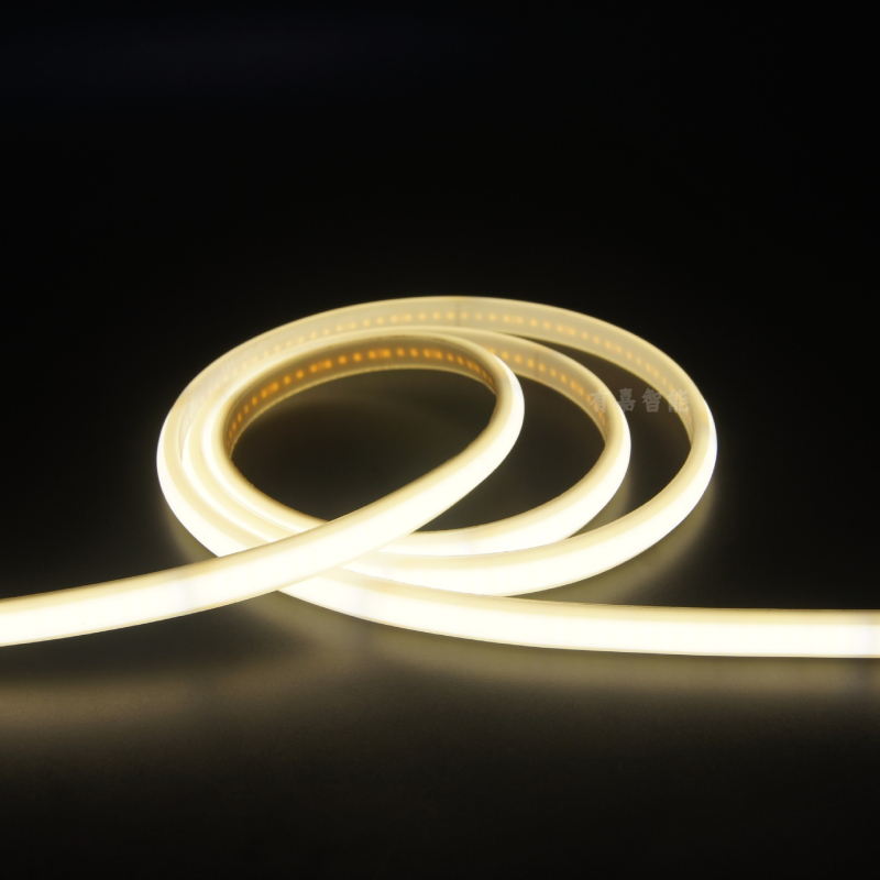 COB nagyfeszültségű driver nélküli LED-szalag, IP65 vízálló lineáris LED-szalag, 220/110 V, 240 LED, 10 W/m, 10 cm-enként vágható
