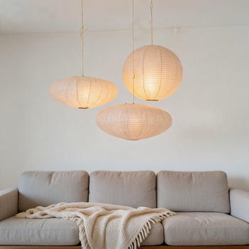 Κρεμαστό φωτιστικό UFO από ύφασμα, σε στυλ Wabi-Sabi, ιαπωνικού ύφους με λινό επίπεδο φαναράκι για ξενώνες, εστιατόρια και υπνοδωμάτια