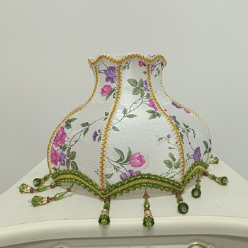 Virágos hercegnő lámpabúra, textil, E27-es csatlakozóval, asztali- és állólámpákhoz, alap nélkül