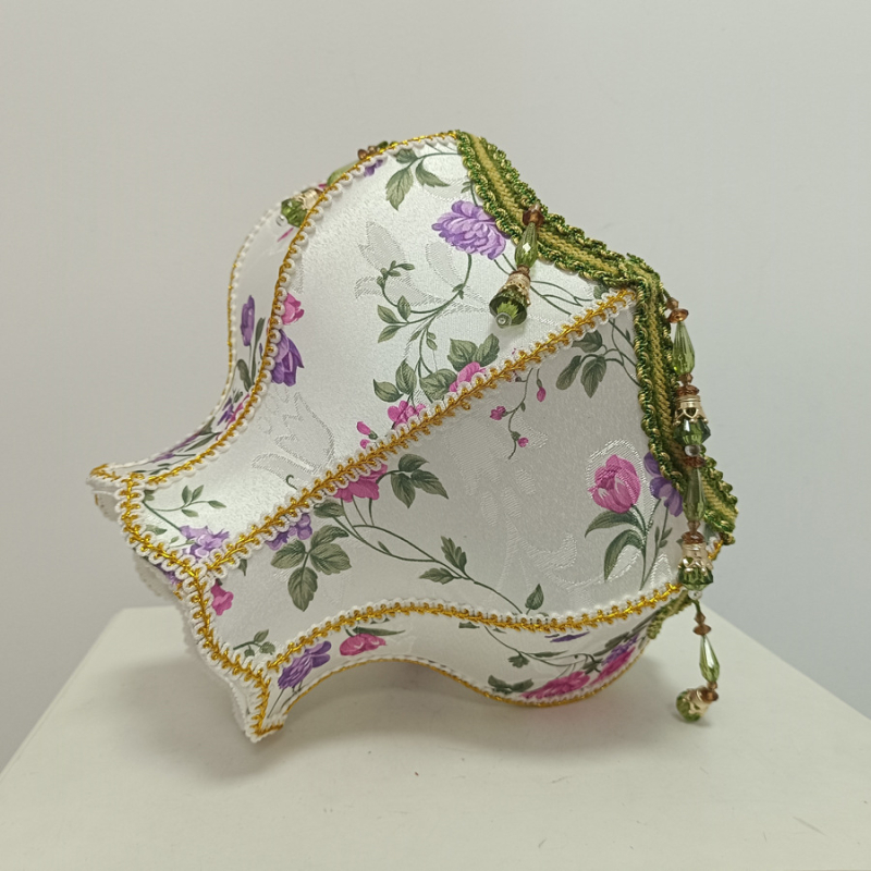 Virágos hercegnő lámpabúra, textil, E27-es csatlakozóval, asztali- és állólámpákhoz, alap nélkül