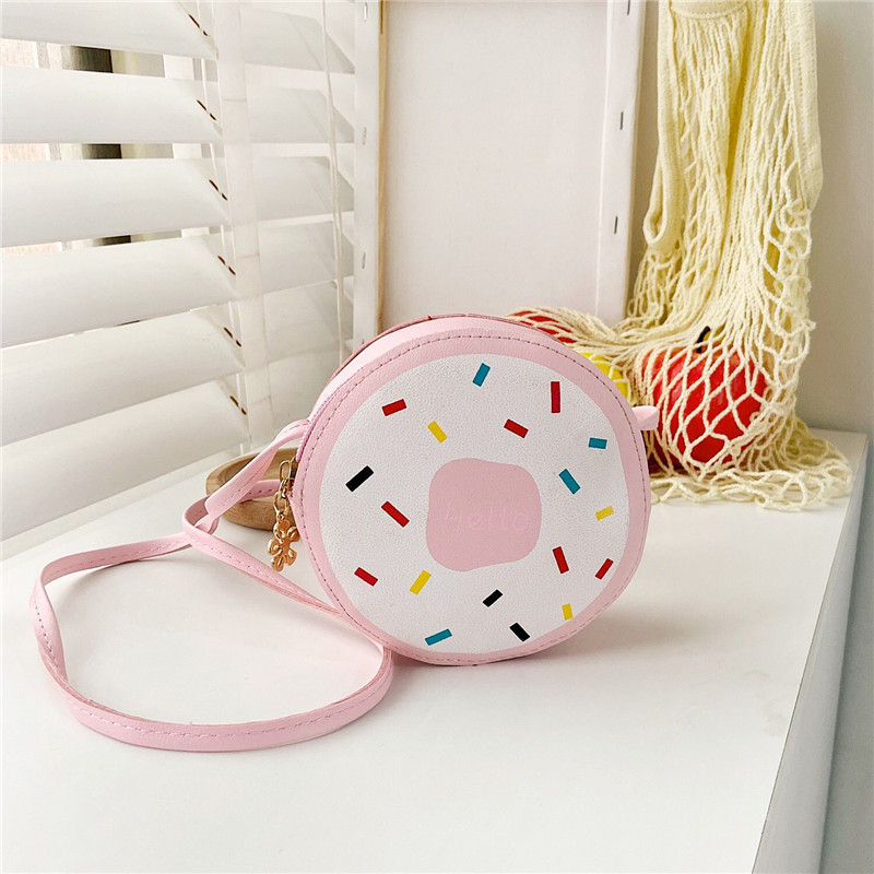 PU-anyagú crossbody táska lányoknak, fánk alakú, torta minta, hercegnő-stílus