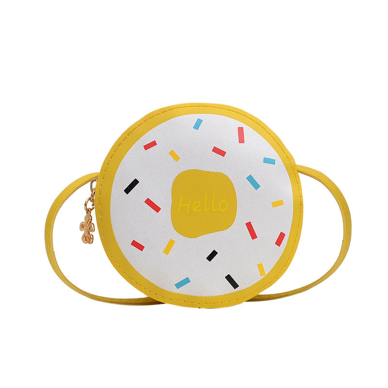 PU-anyagú crossbody táska lányoknak, fánk alakú, torta minta, hercegnő-stílus