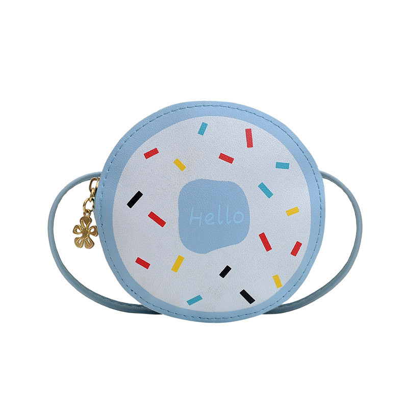 PU-anyagú crossbody táska lányoknak, fánk alakú, torta minta, hercegnő-stílus
