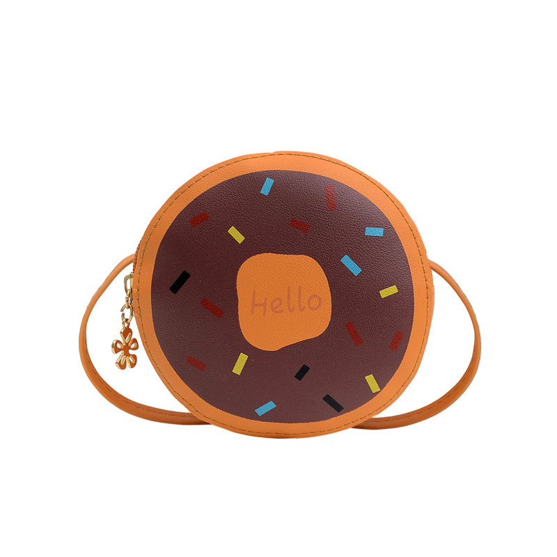PU-anyagú crossbody táska lányoknak, fánk alakú, torta minta, hercegnő-stílus