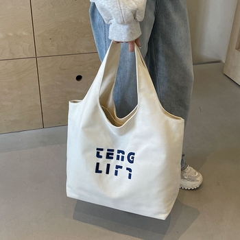 Geantă de damă din pânză, cu capacitate mare — stil urban minimalist, geantă de umăr