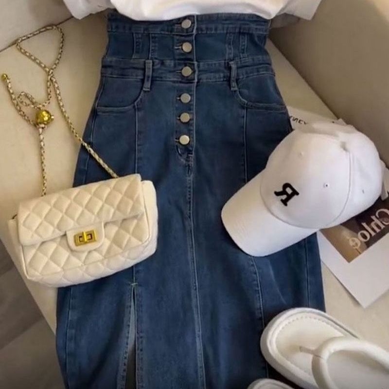 Francia inspirációjú, gyengéd rövid ujjú denim ruha nőknek, nyár, magas minőség