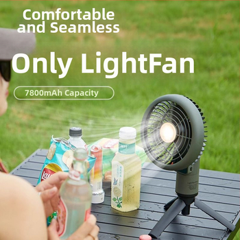 Shanlishi gimbalos fejű ventilátor, csendes, hosszú üzemidő, újratölthető, forgó fej, állítható fordulatszám-szintek, kempingezéshez, mini ventilátor lámpával