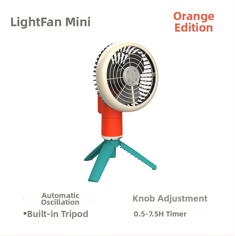 Shanlishi gimbalos fejű ventilátor, csendes, hosszú üzemidő, újratölthető, forgó fej, állítható fordulatszám-szintek, kempingezéshez, mini ventilátor lámpával