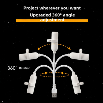 LED нощна лампа за спалня с проекция на звездното небо и луна