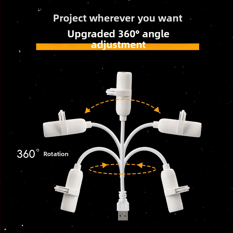 LED нощна лампа за спалня с проекция на звездното небо и луна